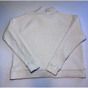 The North Face Womens White Waffle Mock Neck Pullover Gorpcore Large
